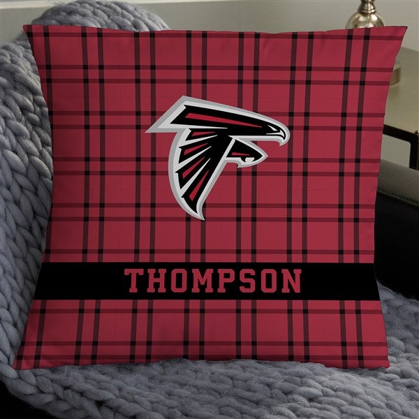 NFL Atlanta Falcons Plaid Personalized Throw Pillow