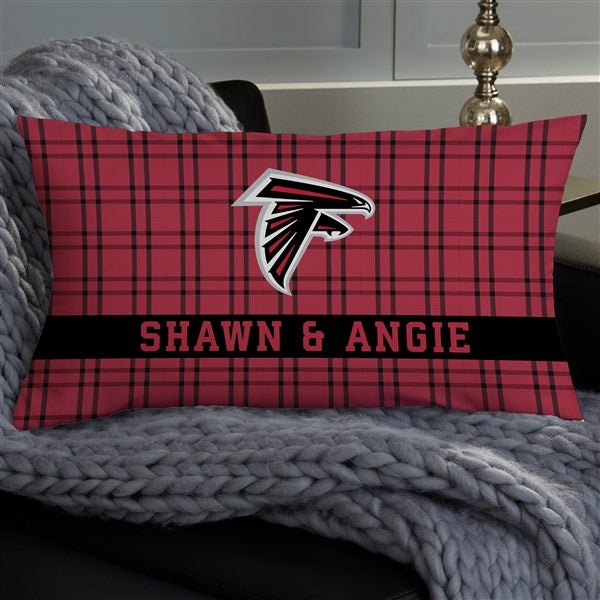 NFL Atlanta Falcons Plaid Personalized Throw Pillow - 46438