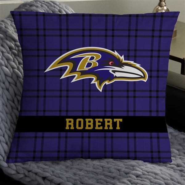 NFL Baltimore Ravens Plaid Personalized Throw Pillow - 46440