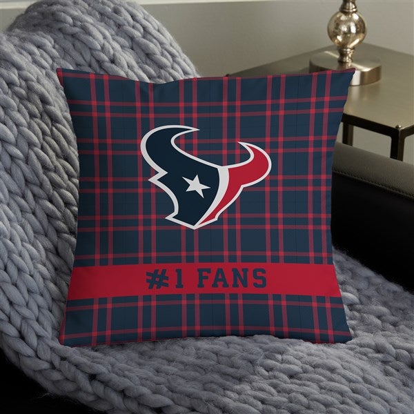 NFL Houston Texans Plaid Personalized Throw Pillow - 46444