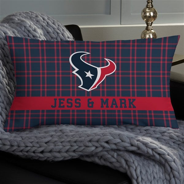 NFL Houston Texans Plaid Personalized Throw Pillow - 46444