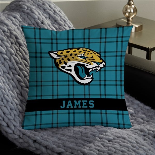 NFL Jacksonville Jaguars Plaid Personalized Throw Pillow - 46447