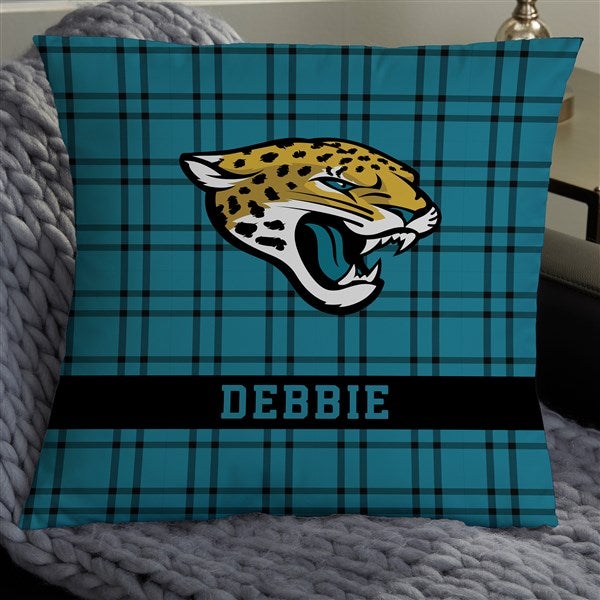 NFL Jacksonville Jaguars Plaid Personalized Throw Pillow - 46447