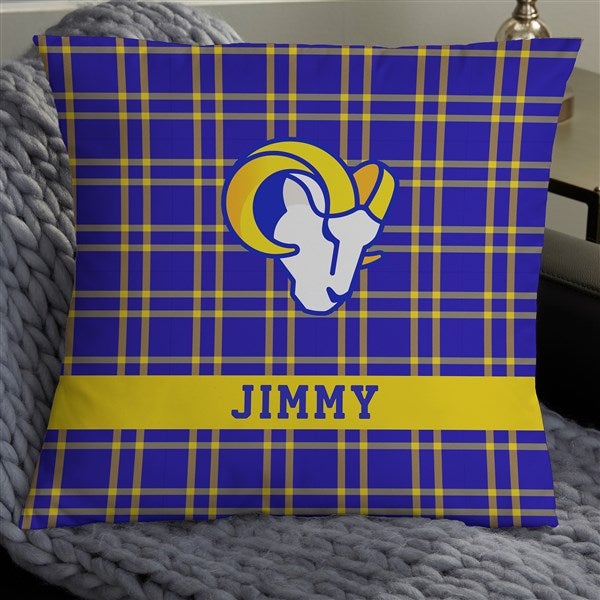 NFL Los Angeles Rams Plaid Personalized Throw Pillow - 46449