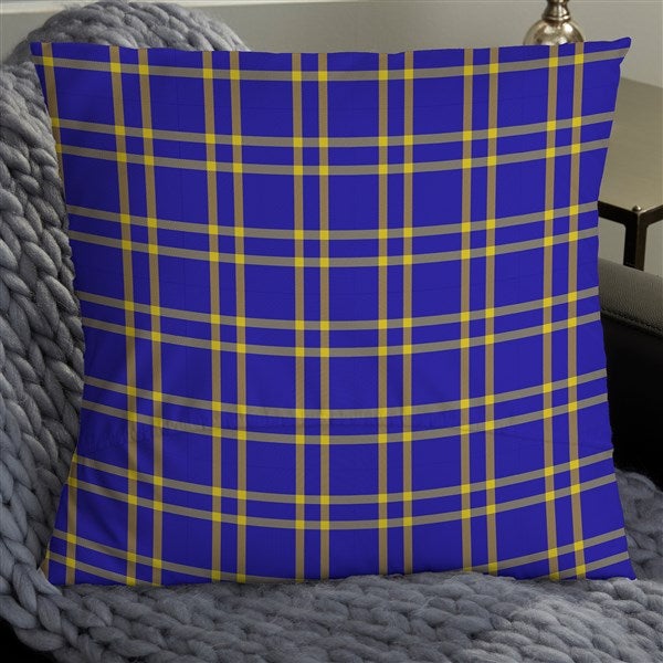NFL Los Angeles Rams Plaid Personalized Throw Pillow