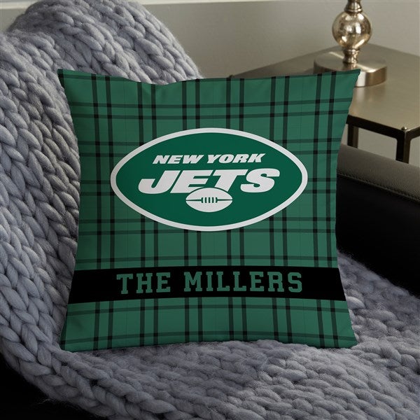 NFL New York Jets Plaid Personalized Throw Pillow - 46454