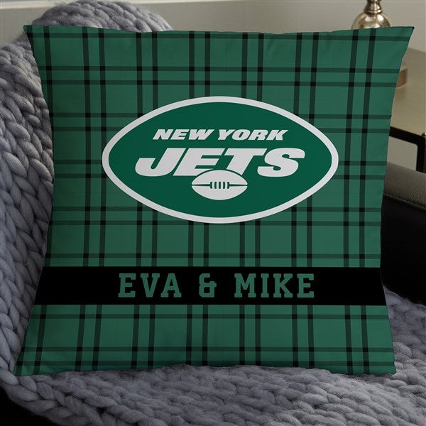 NFL New York Jets Plaid Personalized Throw Pillow - 46454