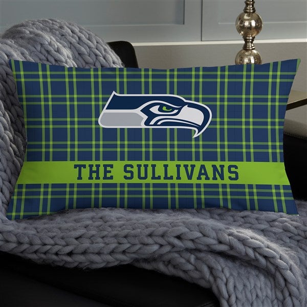 NFL Seattle Seahawks Plaid Personalized Throw Pillow - 46455