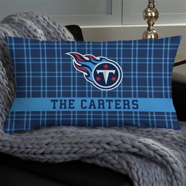 NFL Tennessee Titans Plaid Personalized Throw Pillow - 46457