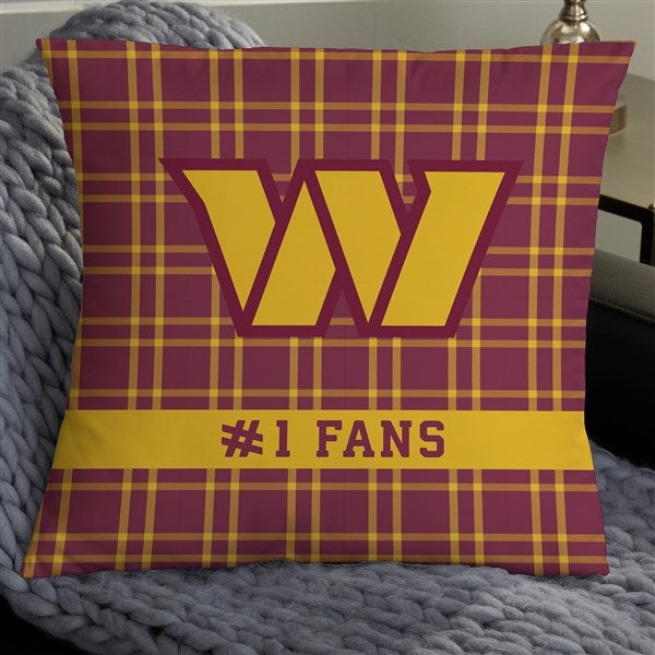 NFL Washington Commanders Plaid Personalized Throw Pillow - 46458