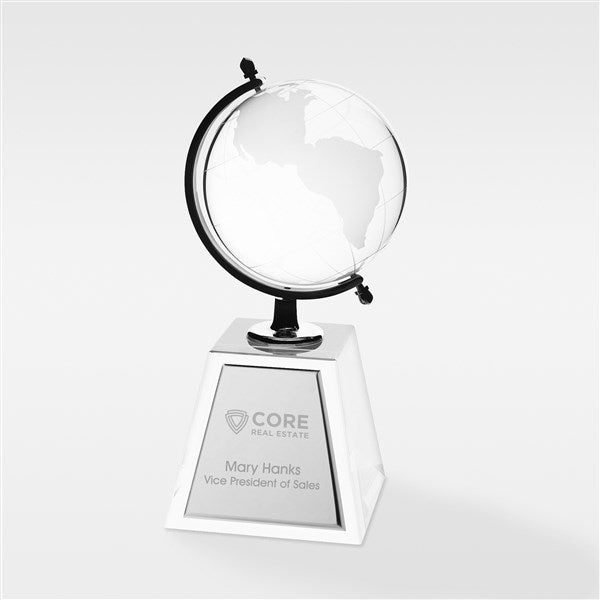 Personalized Logo Crystal Globe Recognition Award  - 46471