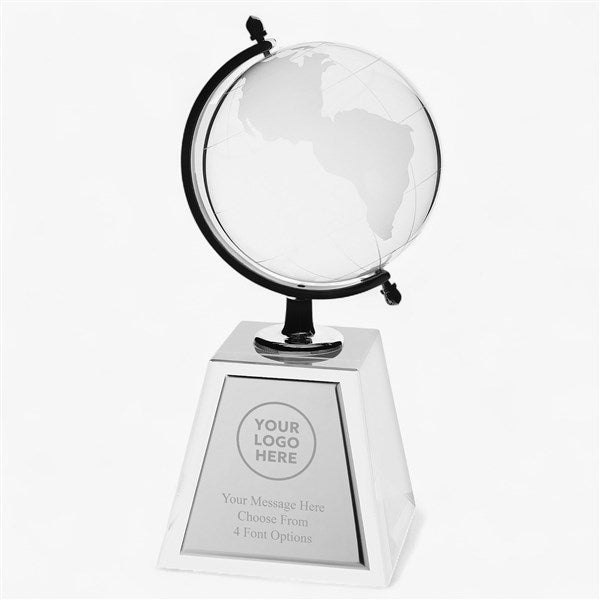 Personalized Logo Crystal Globe Recognition Award  - 46471