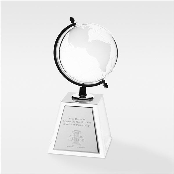 Personalized Logo Crystal Globe Recognition Award - 46472