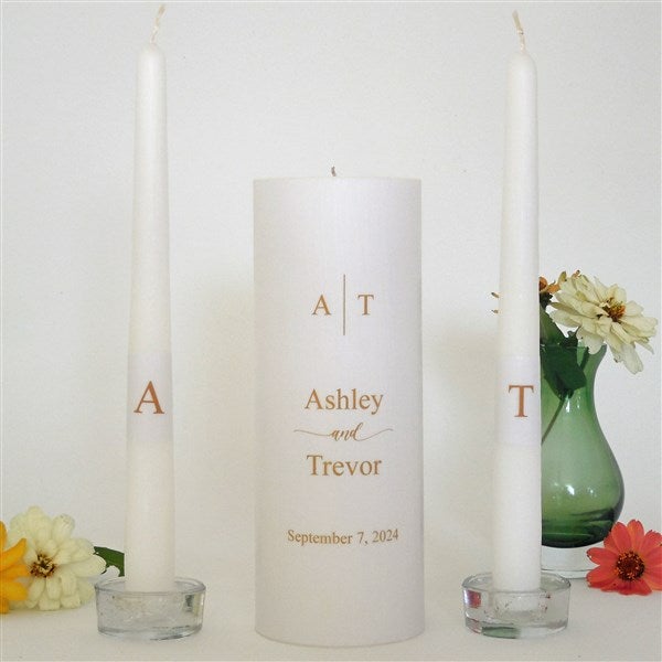 Personalized Monogram Wedding Unity Candle Set  - 46489D
