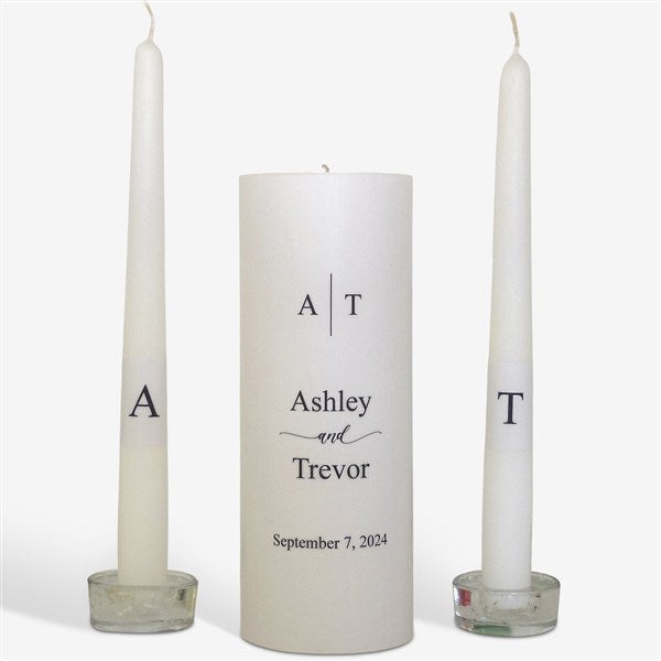 Personalized Monogram Wedding Unity Candle Set  - 46489D