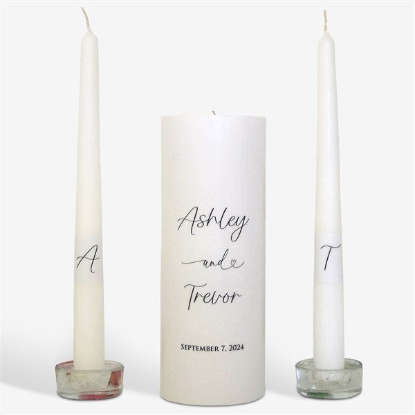 Personalized Simplicity Wedding Unity Candle Set  - 46491D