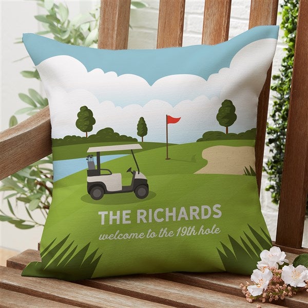 Golf Course Personalized Outdoor Throw Pillow  - 46686