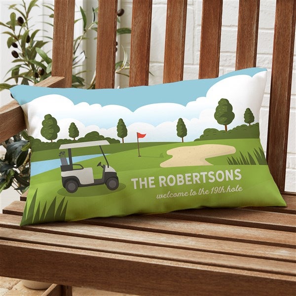 Golf Course Personalized Outdoor Throw Pillow  - 46686