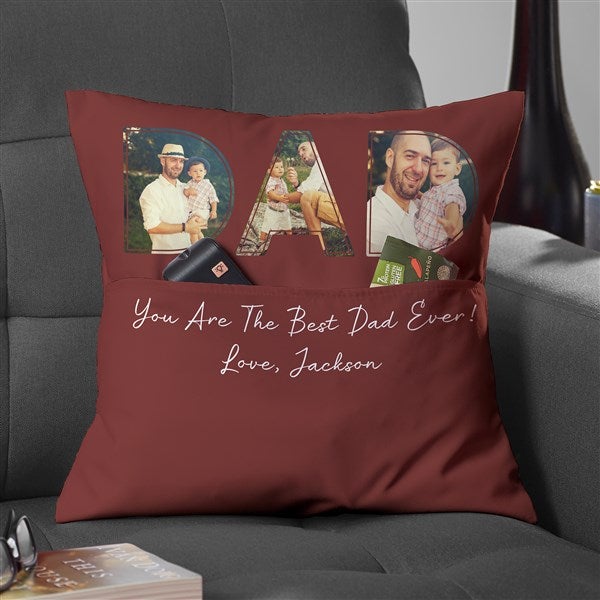 Memories With Dad Personalized Photo Pocket Pillow  - 46723