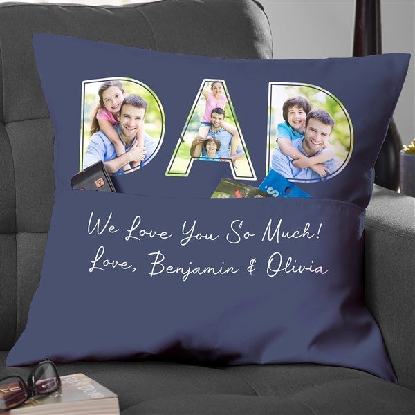 Memories With Dad Personalized Photo Pocket Pillow - 46723