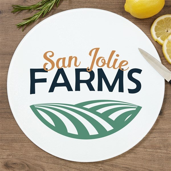 Personalized Logo Round Glass Cutting Board 12&quot;  - 46732