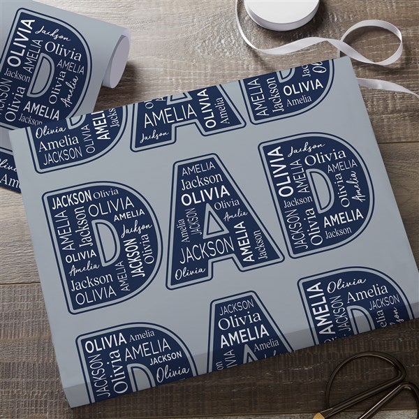 Dad Repeating Name Personalized Wrapping Paper  - 46753