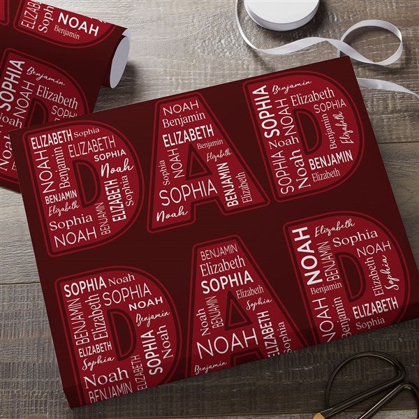 Dad Repeating Name Personalized Wrapping Paper  - 46753