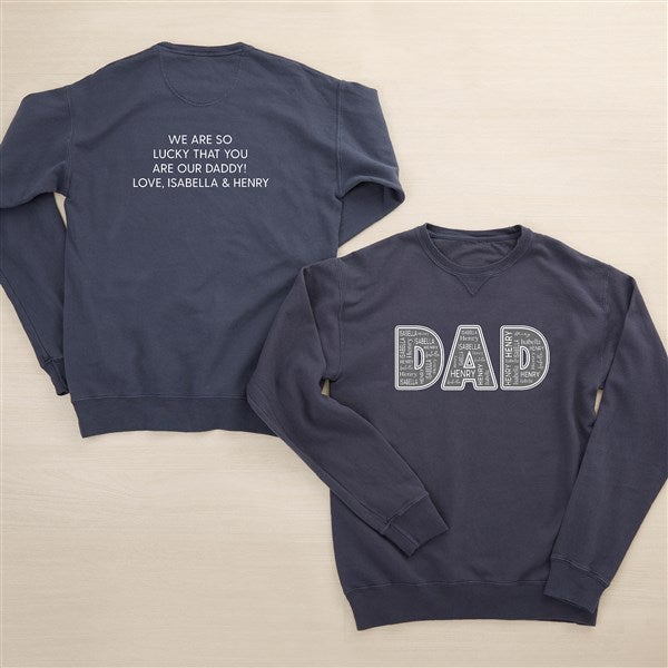 Dad Repeating Name Personalized 2-Sided Adult Sweatshirt  - 46757