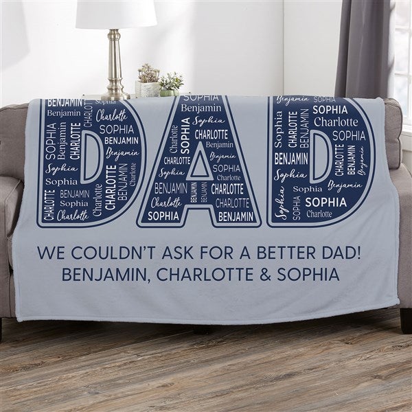 Dad Repeating Name Personalized Blanket  - 46758