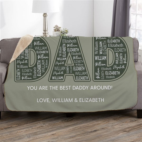 Dad Repeating Name Personalized Blanket  - 46758