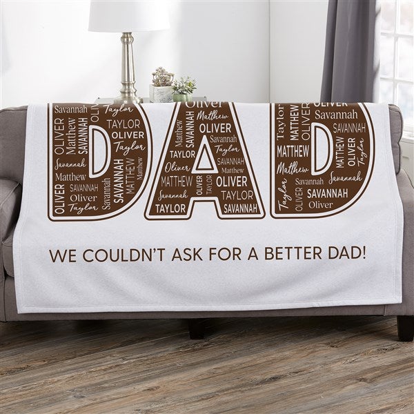 Dad Repeating Name Personalized Blanket  - 46758