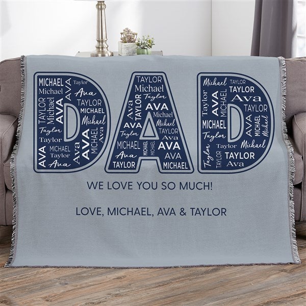 Dad Repeating Name Personalized Blanket  - 46758