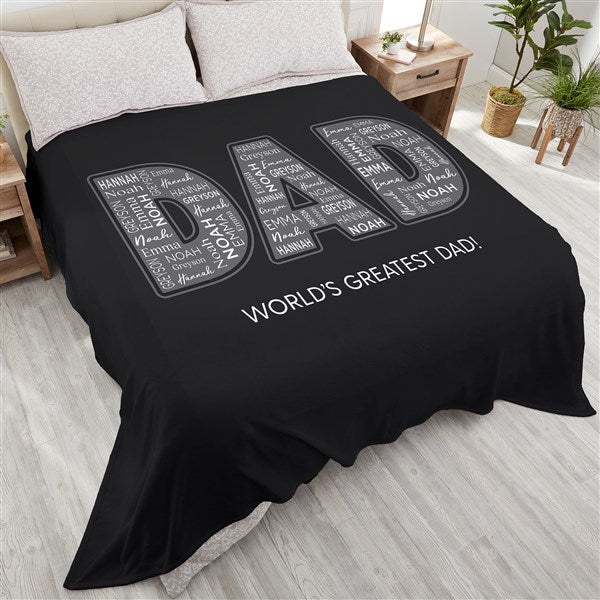 Dad Repeating Name Personalized Blanket  - 46758