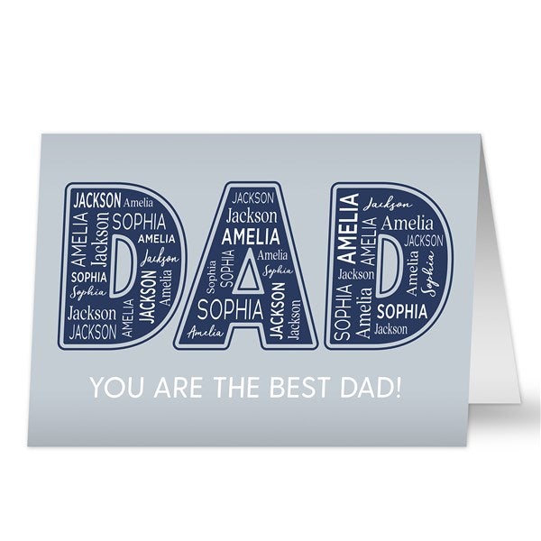 Dad Repeating Name Personalized Greeting Card - 46761