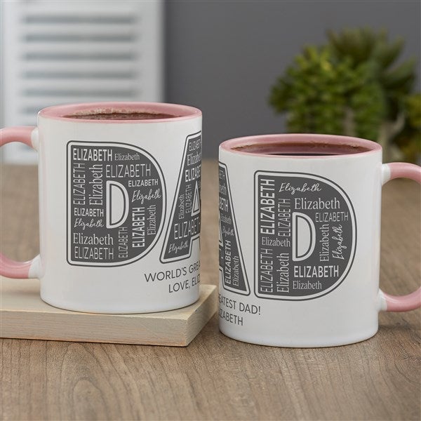 Dad Repeating Name Personalized Coffee Mugs - 46768