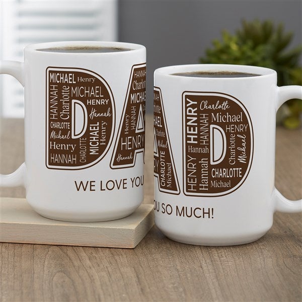 Dad Repeating Name Personalized Coffee Mugs - 46768