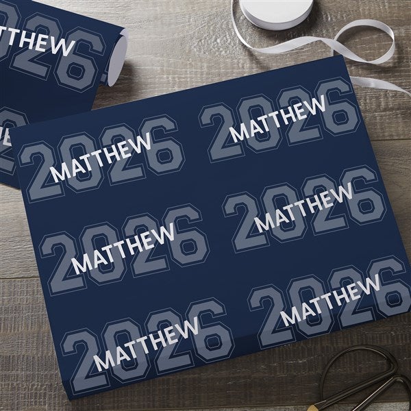 Collegiate Year Personalized Graduation Wrapping Paper - 46773
