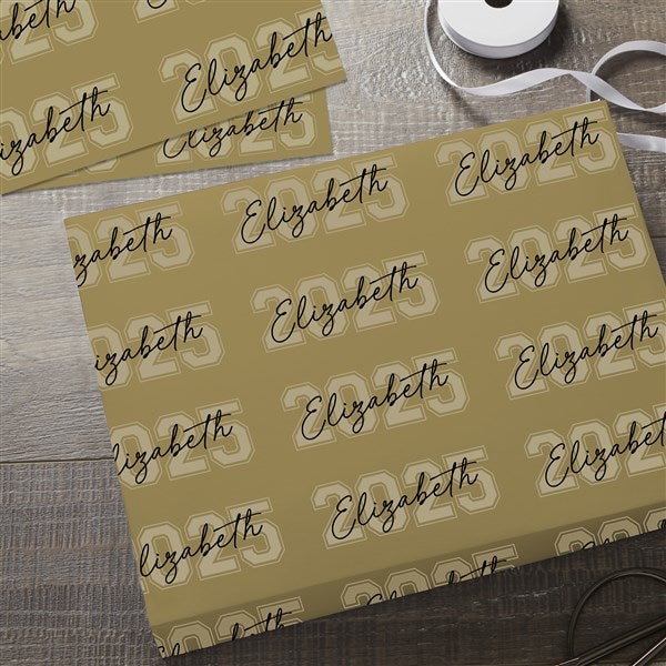 Collegiate Year Personalized Graduation Wrapping Paper - 46773