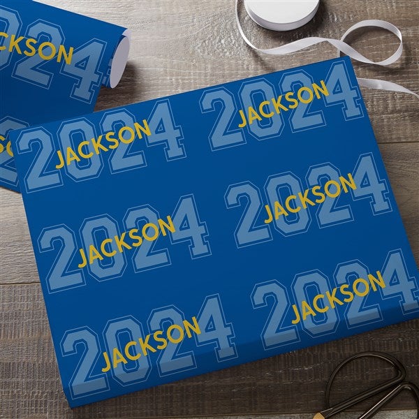 Collegiate Year Personalized Graduation Wrapping Paper - 46773