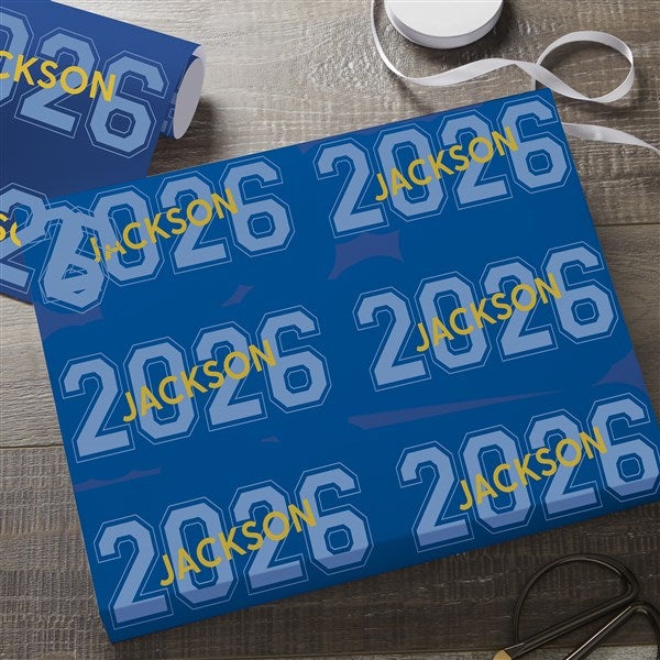 Collegiate Year Personalized Graduation Wrapping Paper - 46773
