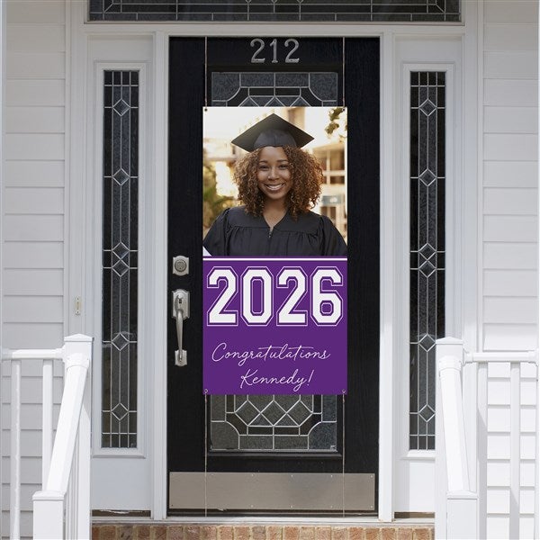 Collegiate Year Personalized Photo Graduation Door Banner  - 46777