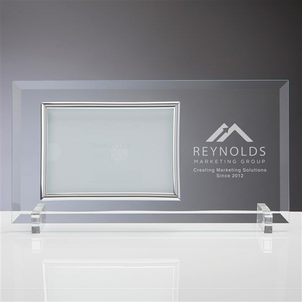 Personalized Logo Silver Beveled Picture Frame   - 46783