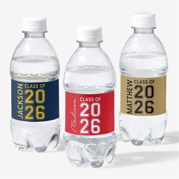 Collegiate Year Personalized Graduation Water Bottle Labels - 46793