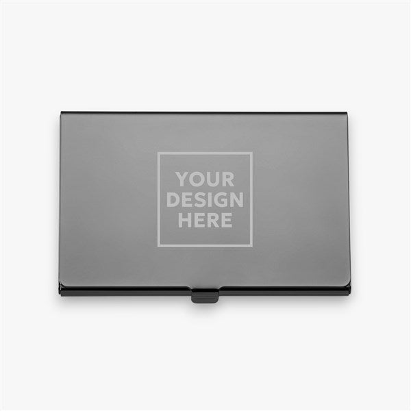 Personal Logo Engraved Gunmetal Business Card Case  - 46807