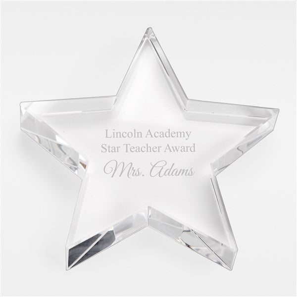 Personalized Logo Crystal Star Paperweight & Keepsake - 46819