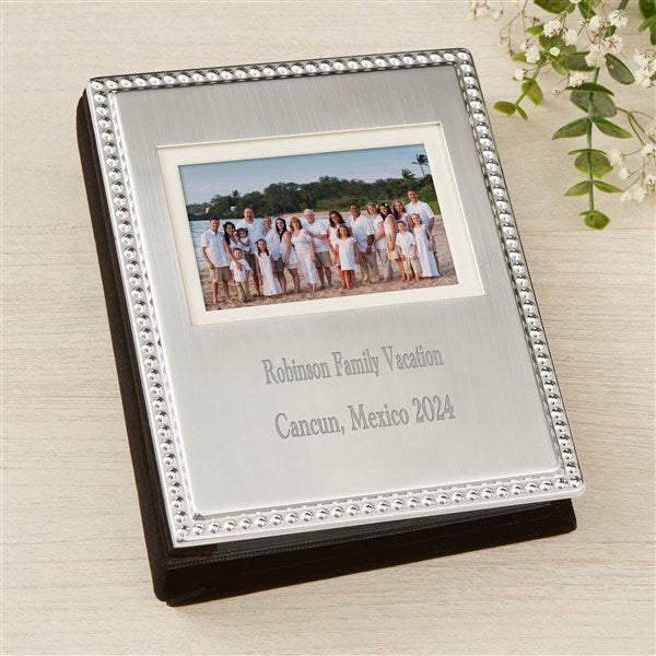 All Occasion Engraved Silver Beaded Mini Photo Album  - 46820