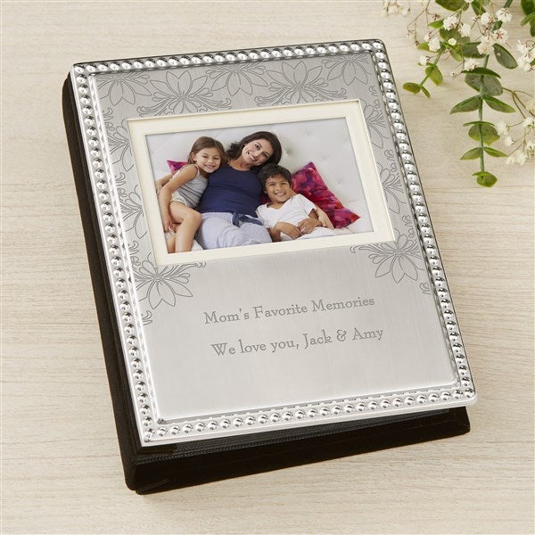 For Her Engraved Silver Beaded Mini Photo Album  - 46824