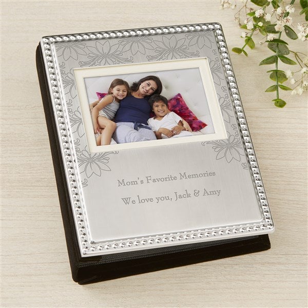 For Her Engraved Silver Beaded Mini Photo Album - 46824