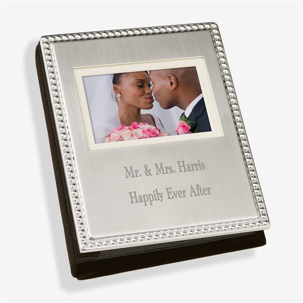 Wedding Memories Engraved Silver Beaded Mini Photo Album - 46827