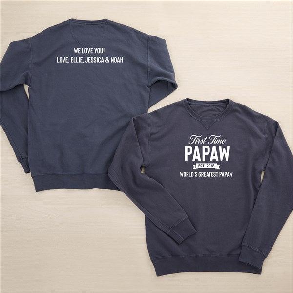 First Time Grandpa Personalized 2-Sided Adult Sweatshirt  - 46841